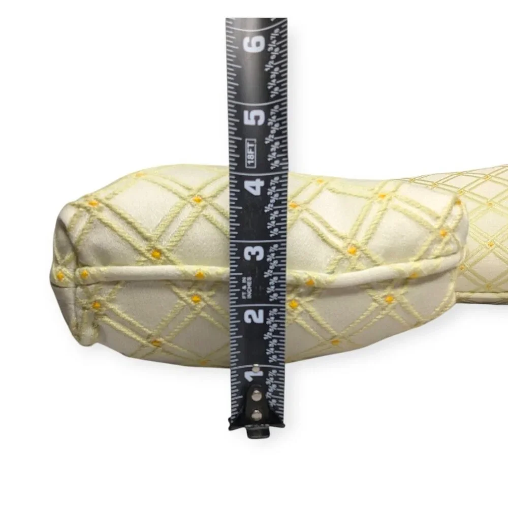 Vintage White & Yellow Pair of Long Rectangle Accent Pillows w/Removeable Covers